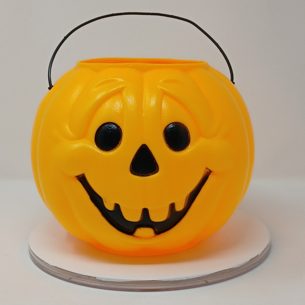 VTG General Foam Blow Mold Jack-O-Lantern Pumpkin Candy Bucket Halloween USA
